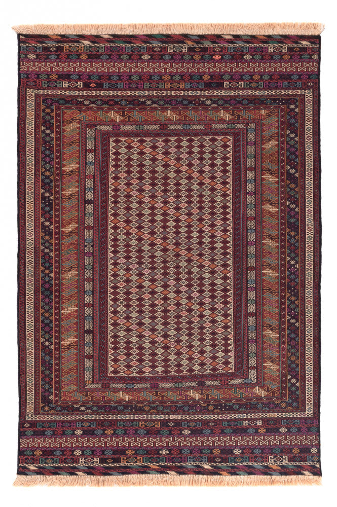 Kelim Afghan Teppich 120x186cm - mehrfarbig