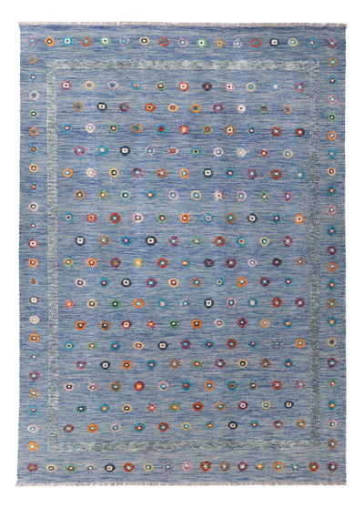Kelim Maimene Teppich 243x352cm - blau
