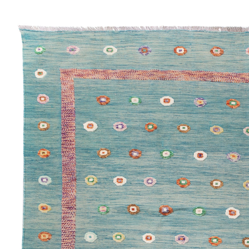Kelim Maimene Teppich 258x350cm - blau