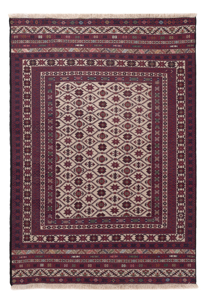 Kelim Afghan Teppich 127x189cm - mehrfarbig