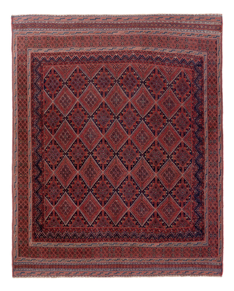 Kelim Afghan Teppich 132x172cm - mehrfarbig