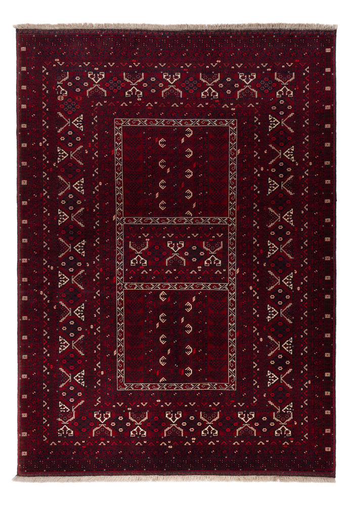 Afghan Teppich - 166 x 242 cm - dunkelrot