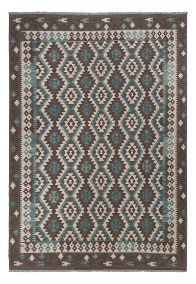 Kelim Maimene Teppich 205x296cm - dunkelgrau