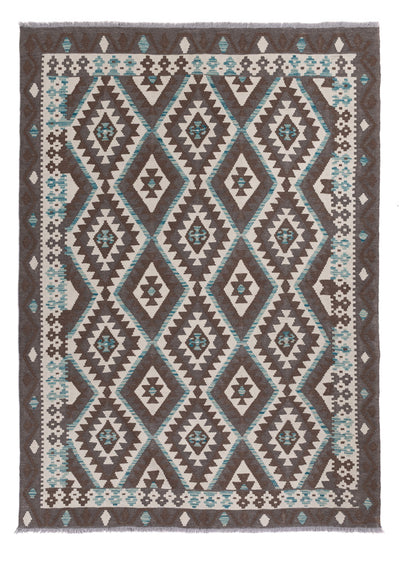 Kelim Maimene Teppich 176x243cm - dunkelgrau