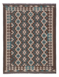 Kelim Maimene Teppich 147x190cm - dunkelgrün – product image