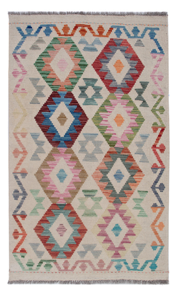 Kelim Maimene Teppich 80x126cm - mehrfarbig