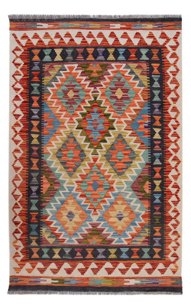 Kelim Maimene Teppich 85x132cm - mehrfarbig