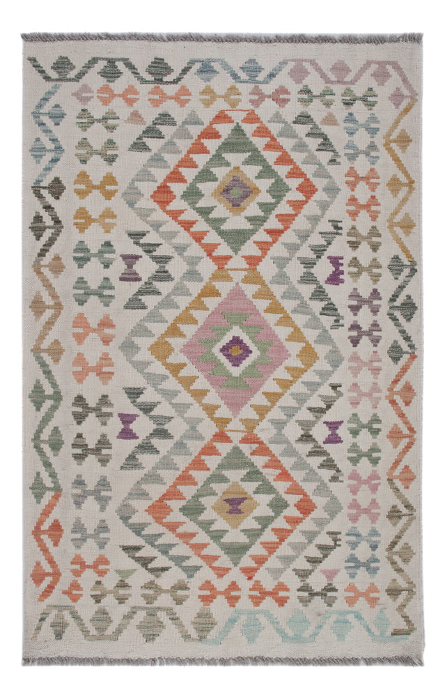 Kelim Maimene Teppich 87x134cm - mehrfarbig