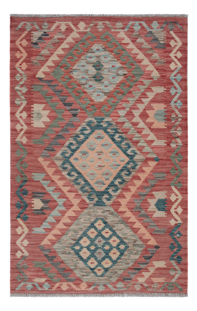 Kelim Maimene Teppich 79x130cm - mehrfarbig