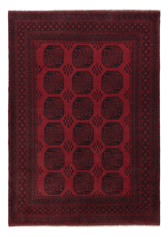 Akhche Teppich 206x290cm - Perserteppich - dunkelrot