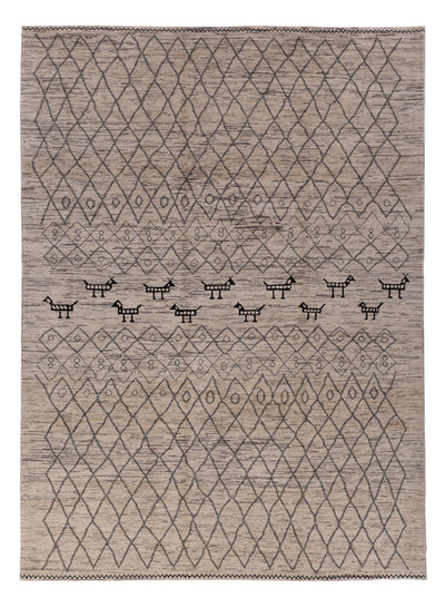 Berber Teppich 250x347cm - Wollteppich - dunkelgrau