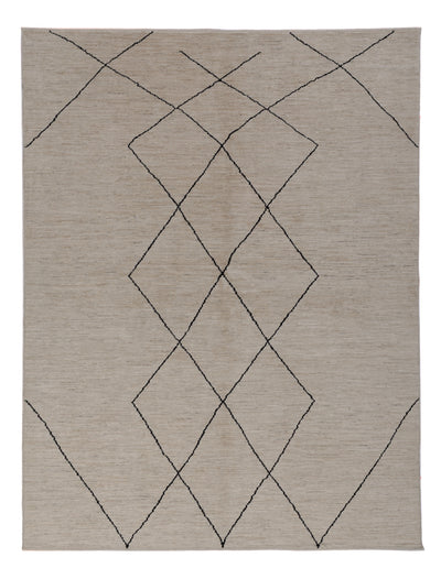 Berber Teppich 175x235cm - Wollteppich - grau