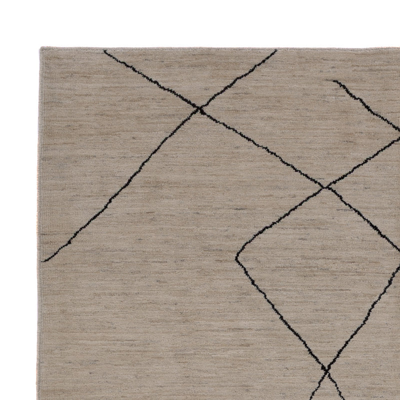 Berber Teppich 175x235cm - Wollteppich - grau