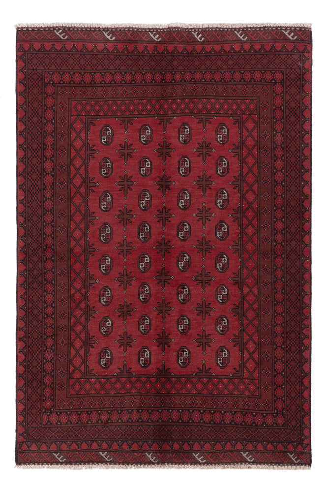 Akhche Teppich 164x242cm - Perserteppich - dunkelrot