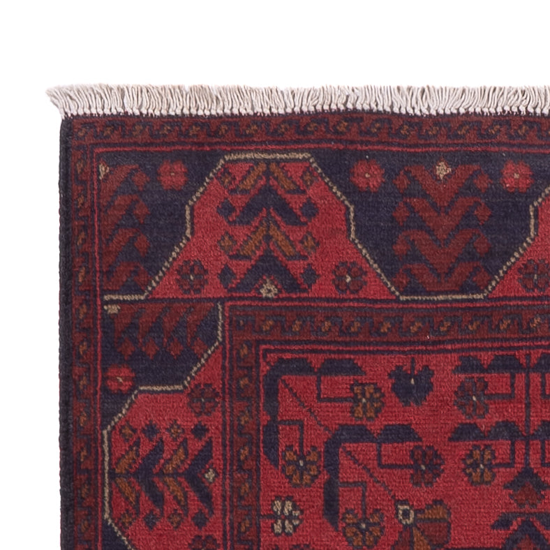 Läufer Afghan - Kunduz - 79 x 295 cm - dunkelrot