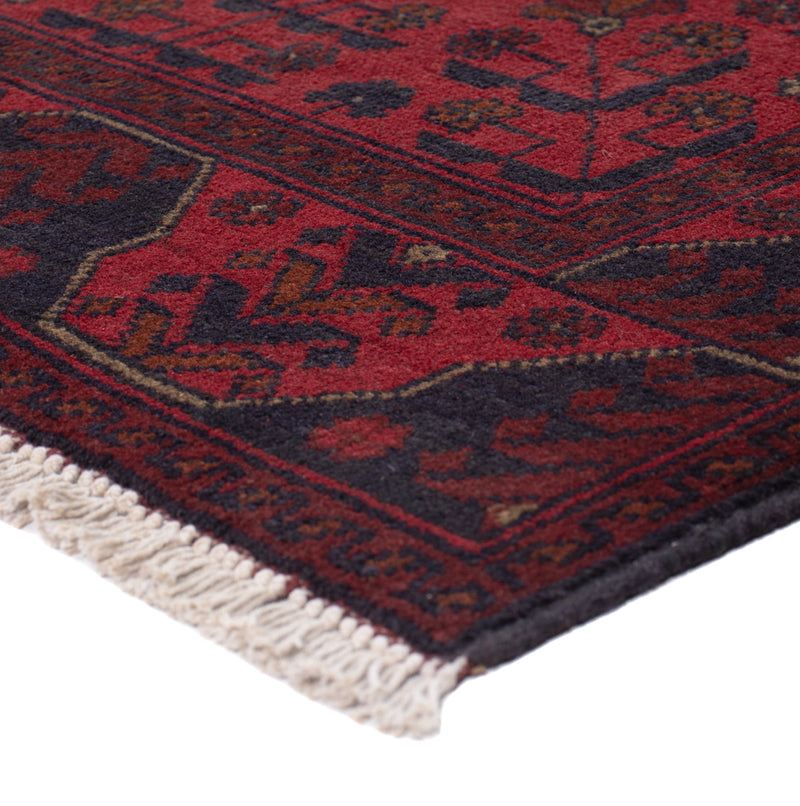 Läufer Afghan - Kunduz - 79 x 295 cm - dunkelrot