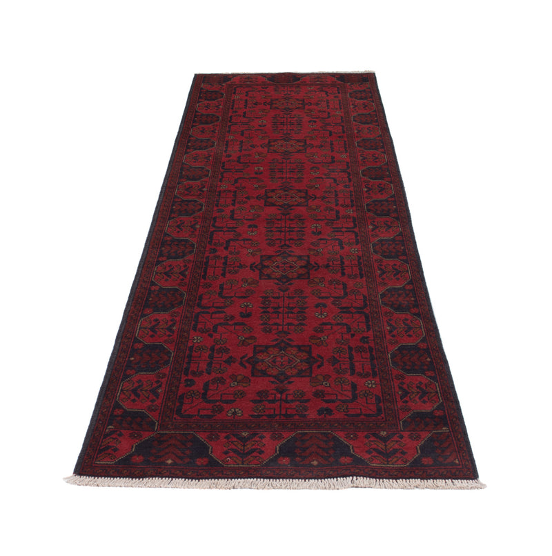 Läufer Afghan - Kunduz - 79 x 295 cm - dunkelrot
