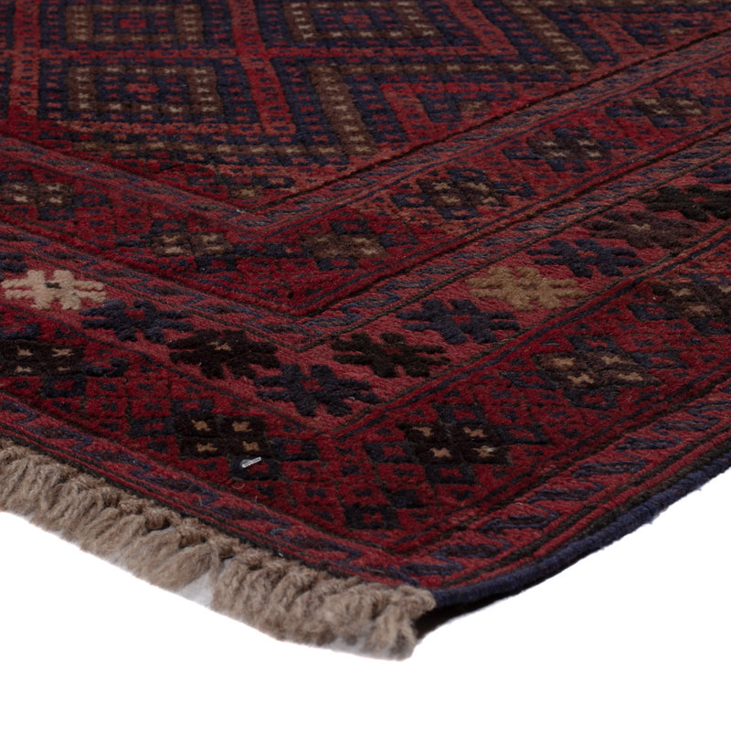 Kelim Afghan Teppich 136x196cm - dunkelrot