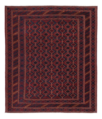 Kelim Afghan Teppich 160x189cm - dunkelrot