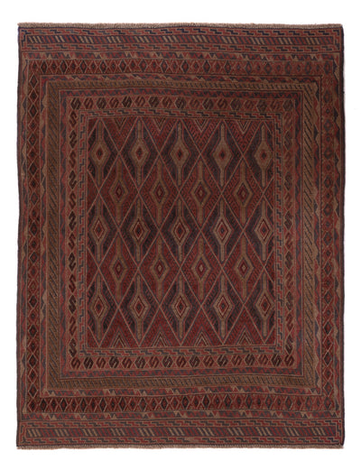 Kelim Afghan Teppich 150x194cm - dunkelbeige