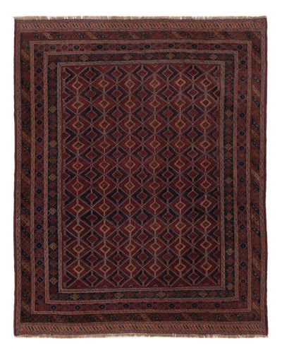 Kelim Afghan Teppich 152x195cm - dunkelbeige