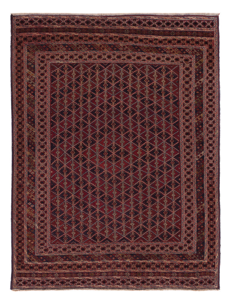 Kelim Afghan Teppich 190x208cm - dunkelbeige