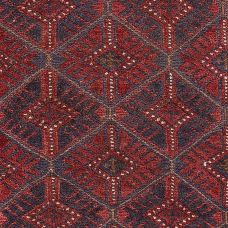 Kelim Afghan Teppich 141x175cm - dunkelrot