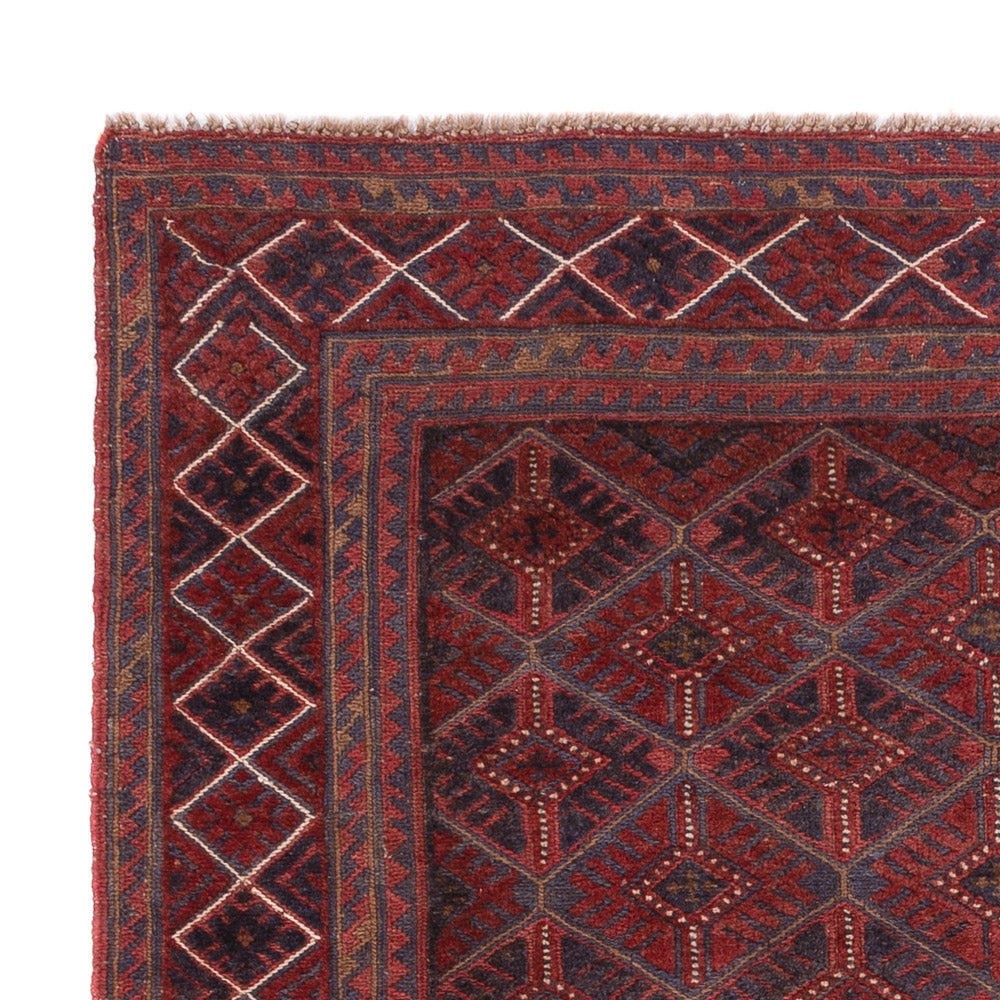 Kelim Afghan Teppich 141x175cm - dunkelrot