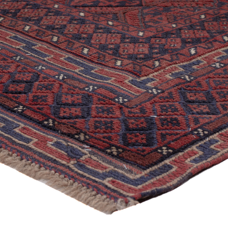 Kelim Afghan Teppich 137x184cm - dunkelrot