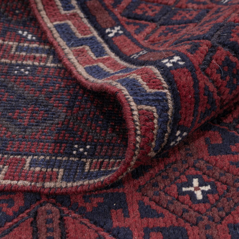 Kelim Afghan Teppich 137x184cm - dunkelrot