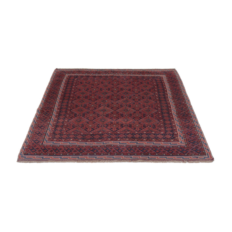 Kelim Afghan Teppich 137x184cm - dunkelrot