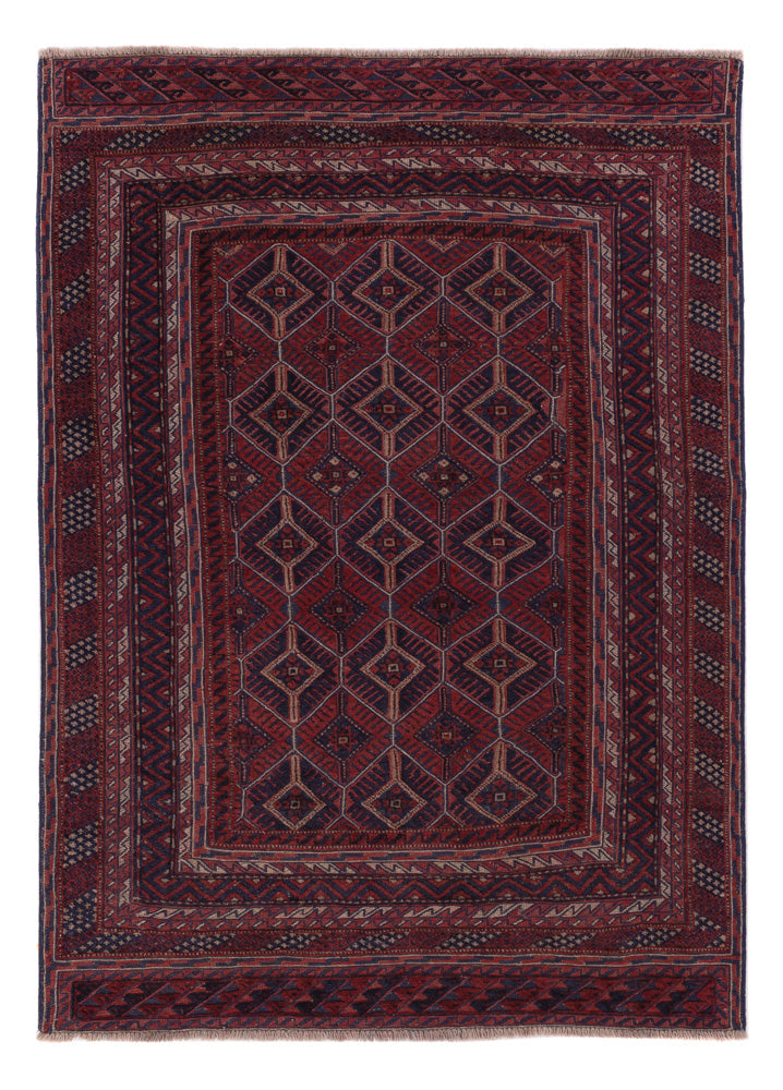 Kelim Afghan Teppich 144x194cm - dunkelbeige