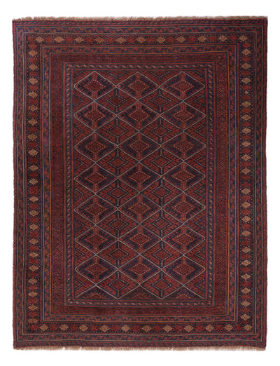 Kelim Afghan Teppich 134x175cm - dunkelrot