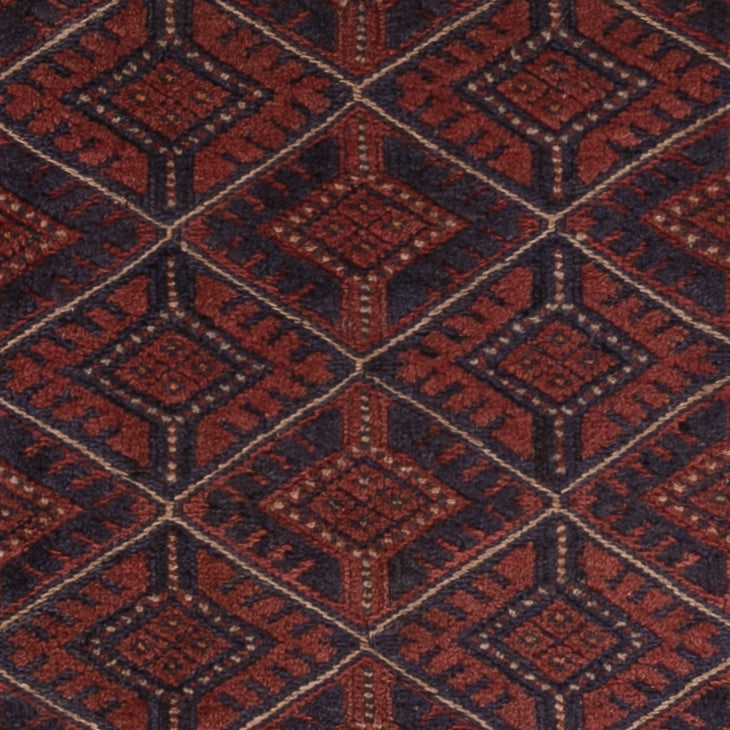 Kelim Afghan Teppich 134x175cm - dunkelrot