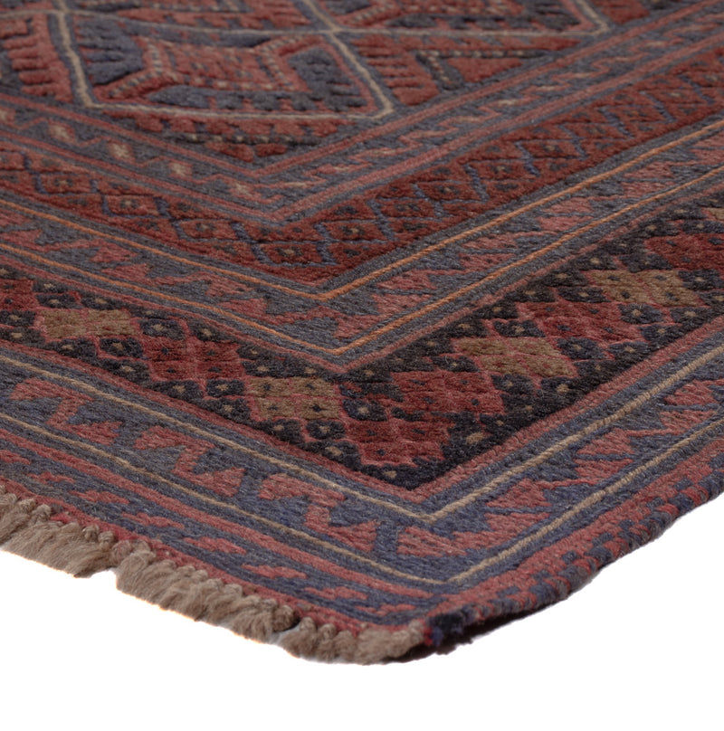 Kelim Afghan Teppich 134x175cm - dunkelrot