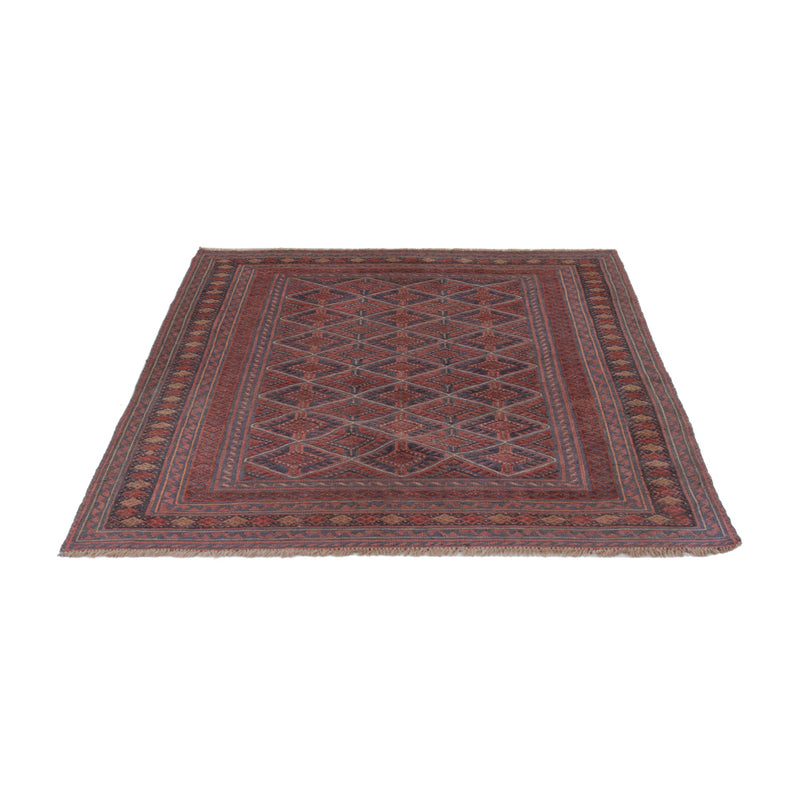 Kelim Afghan Teppich 134x175cm - dunkelrot