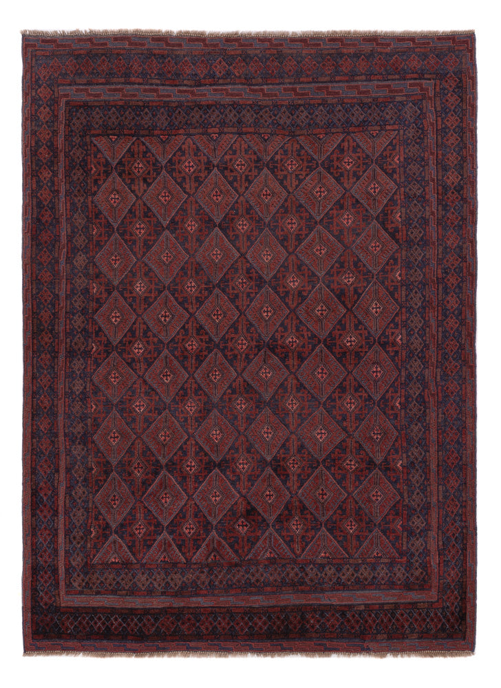 Kelim Afghan Teppich 152x203cm - dunkelbeige