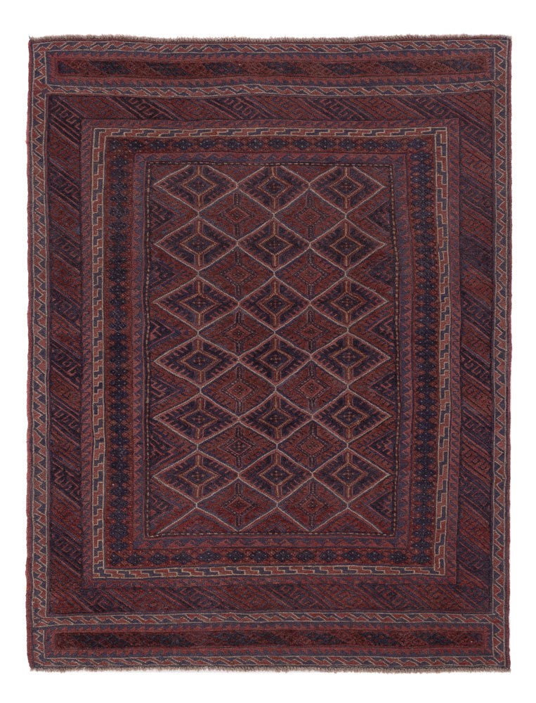 Kelim Afghan Teppich 155x197cm - dunkelbeige