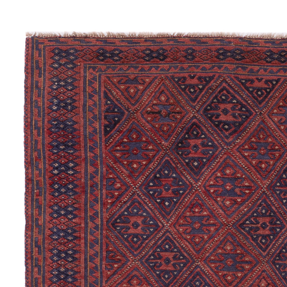 Kelim Afghan Teppich 159x194cm - dunkelrot