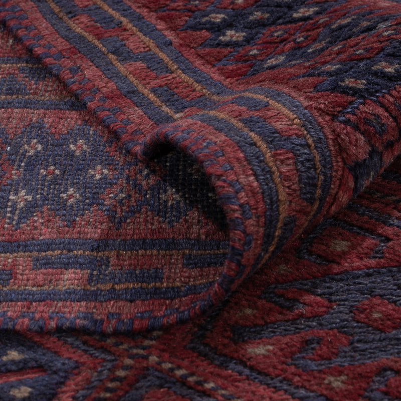 Kelim Afghan Teppich 159x194cm - dunkelrot