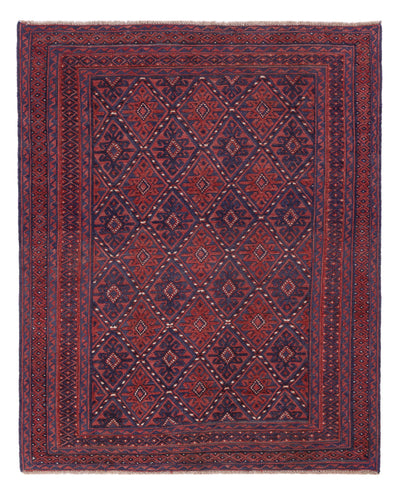 Kelim Afghan Teppich 145x191cm - dunkelrot