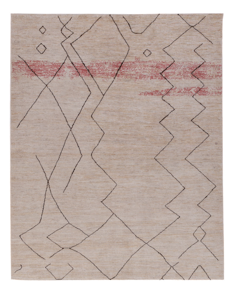 Berber Teppich 165x211cm - Wollteppich - hellgrau