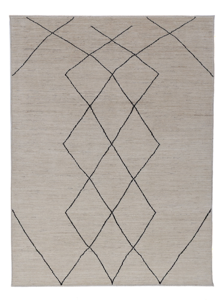 Berber Teppich 150x204cm - Wollteppich - hellgrau