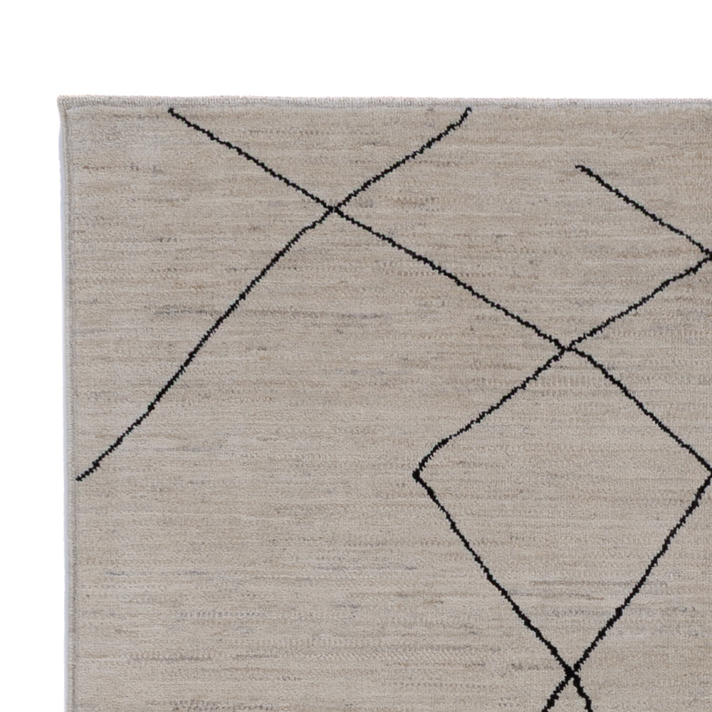 Berber Teppich 150x204cm - Wollteppich - hellgrau