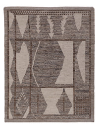 Berber Teppich 144x190cm - Wollteppich - dunkelbraun – product image