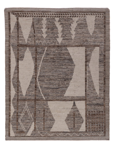Berber Teppich 144x190cm - Wollteppich - dunkelbraun