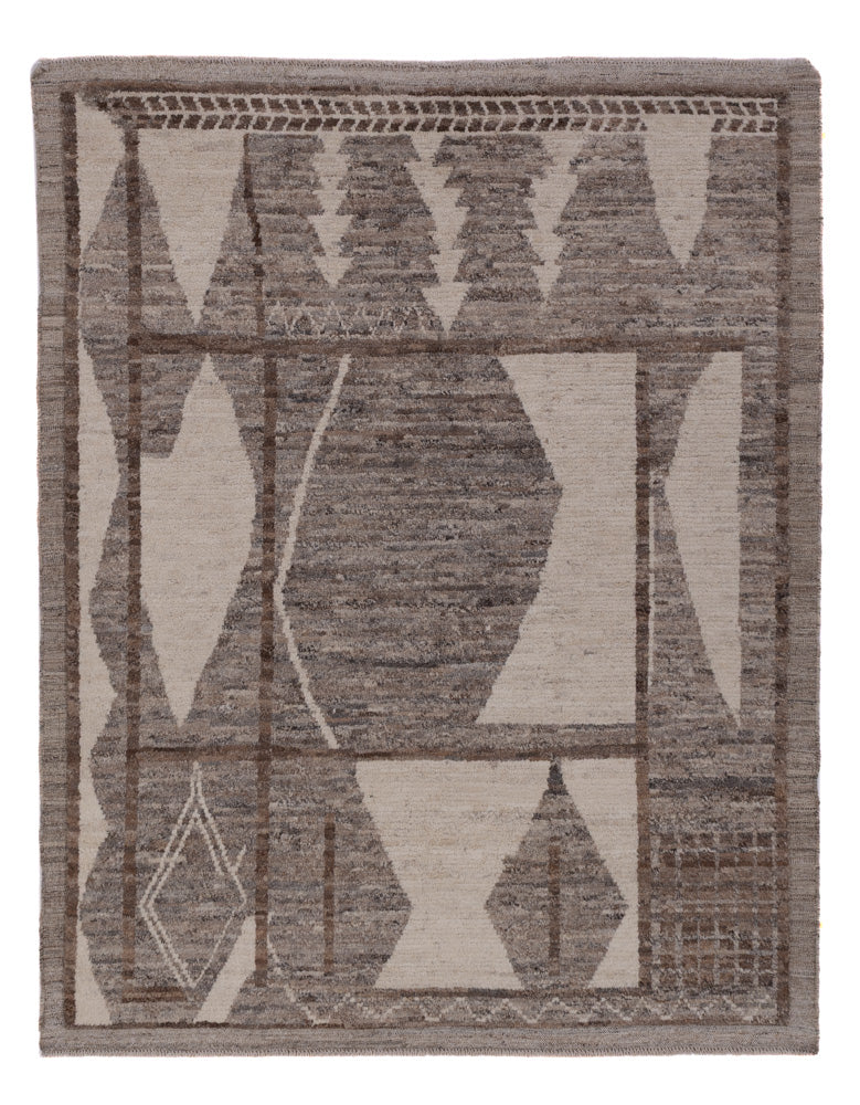 Berber Teppich 144x190cm - Wollteppich - dunkelbraun
