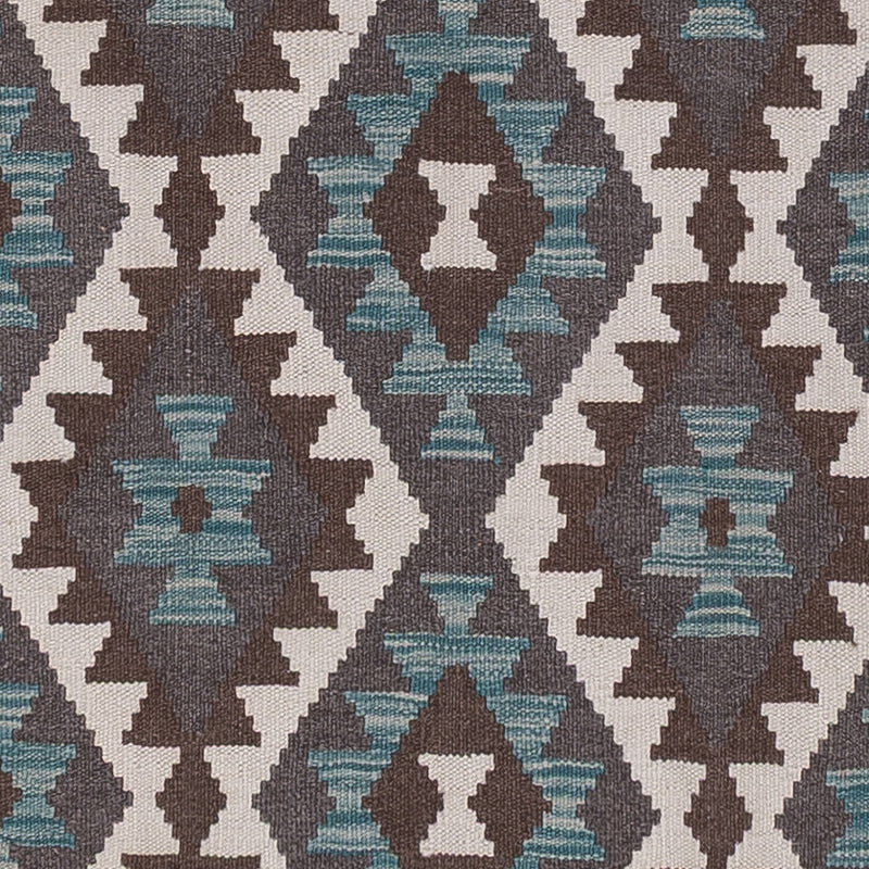 Kelim Maimene Teppich 80x288cm - dunkelgrün