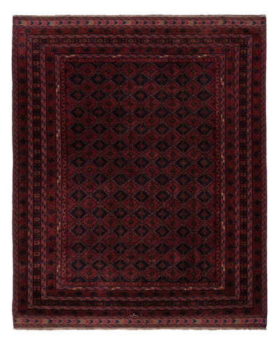 Kelim Afghan Teppich 162x198cm - dunkelrot