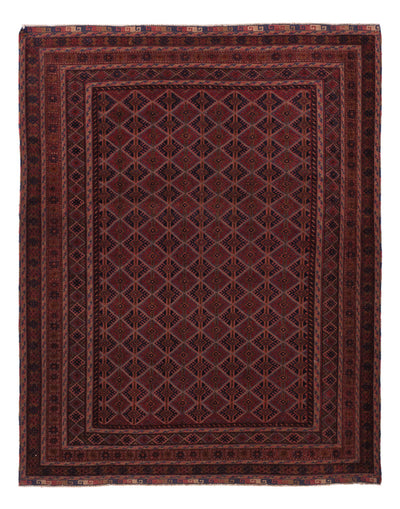 Kelim Afghan Teppich 152x193cm - dunkelrot
